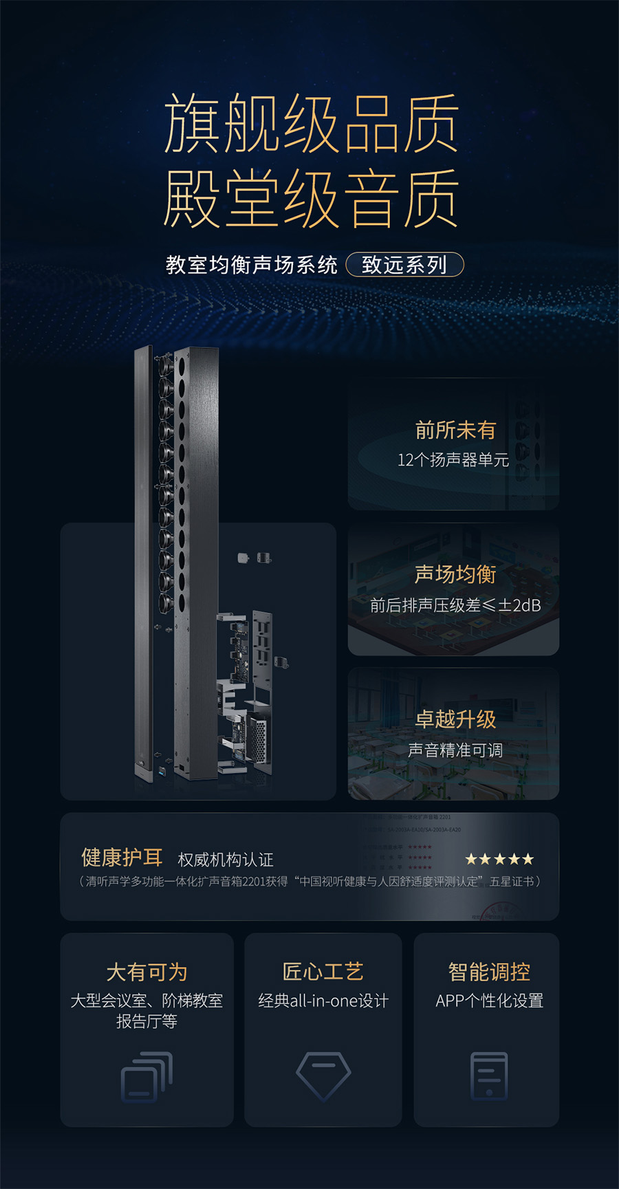 清聽聲學教室均衡聲場系統（教學擴音器）致遠系列