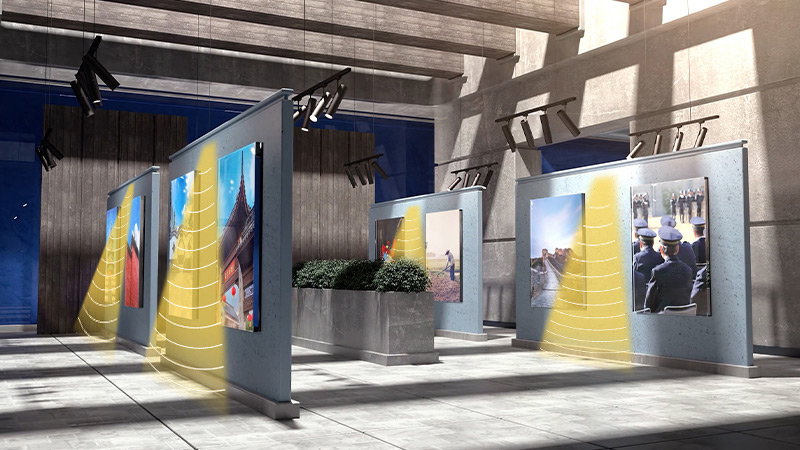 展廳定向講解音箱發(fā)聲示意圖