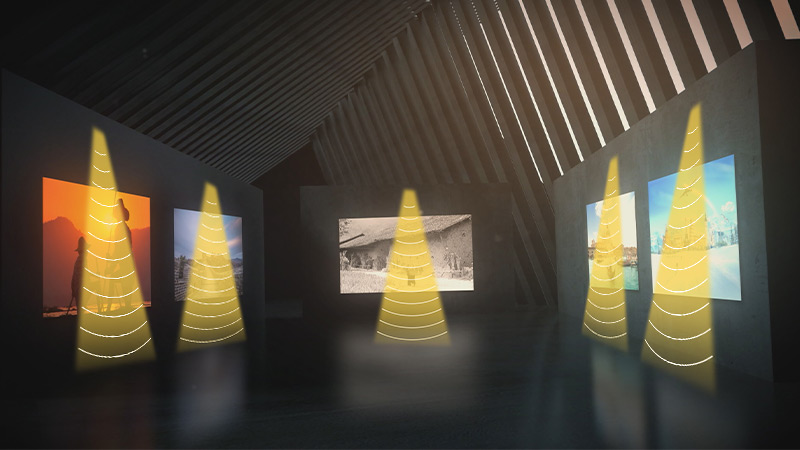 博物館定向音響，定向發(fā)聲示意圖