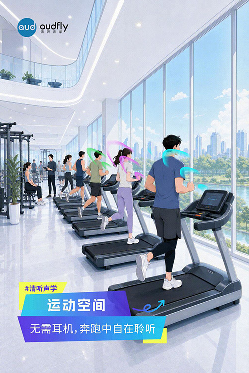 清聽聲學(xué)定向發(fā)聲技術(shù)應(yīng)用于健身房跑步機，打造無需耳機的專屬音頻體驗